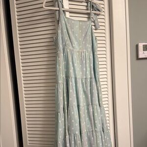 Mint Green Floral Midi Dress